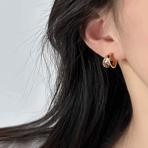 Letter Shape Hoop Earrings