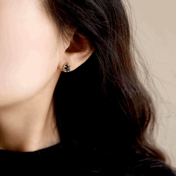 Ellipse Shape Stud Earrings