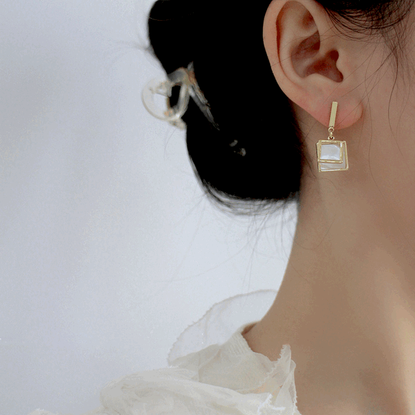 Two Square Drop Earrings