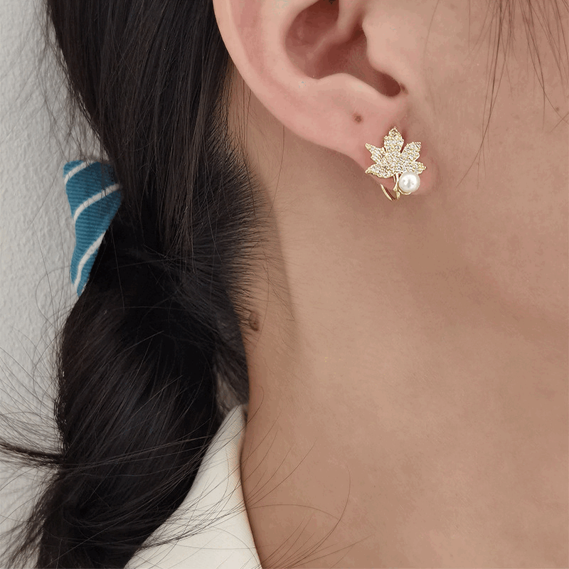 Leaf Shape Clip Earring